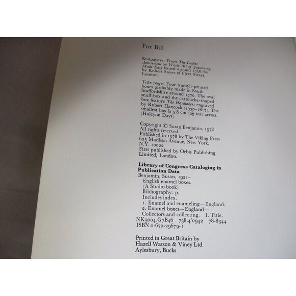 English enamel boxes book by susan Benjamin, hard cover 1978 blue - Picture 5 of 5